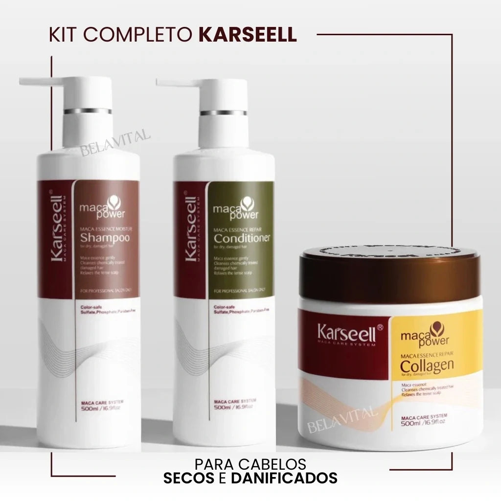 Kit Karseell: Shampoo, Condicionador e Máscara Capilar